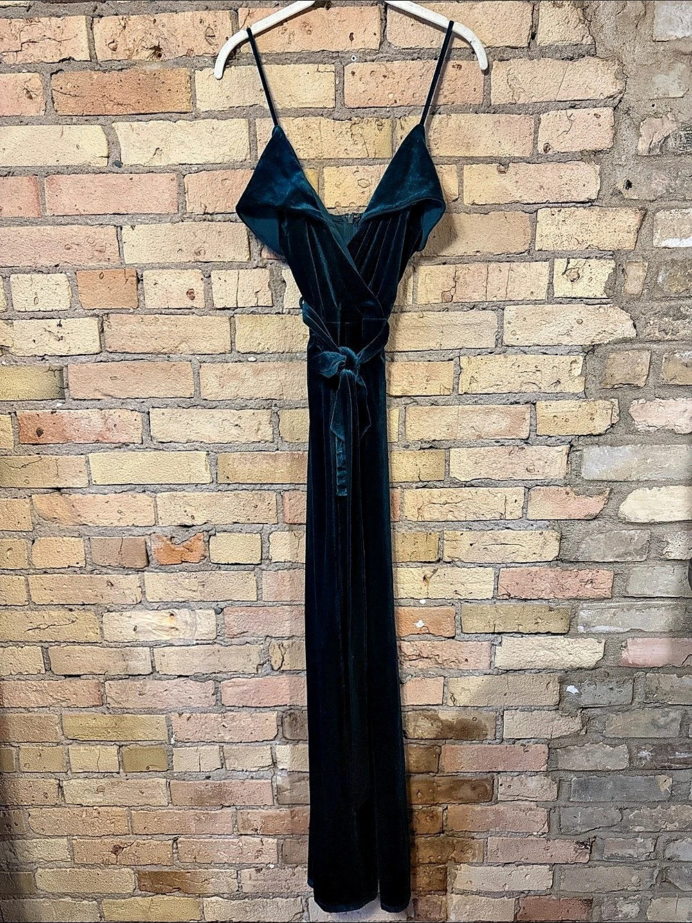 Lulus Velvet Jumpsuit in Green